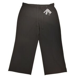 Tahari Woman Black Wide Leg Cropped Pants Tie Waist THF41004W‎ Size 18W NEW